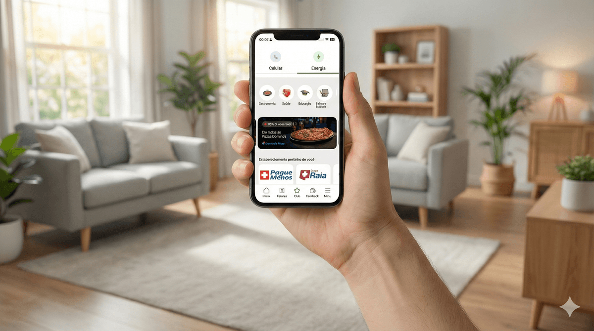 Pessoa feliz comprando com descontos